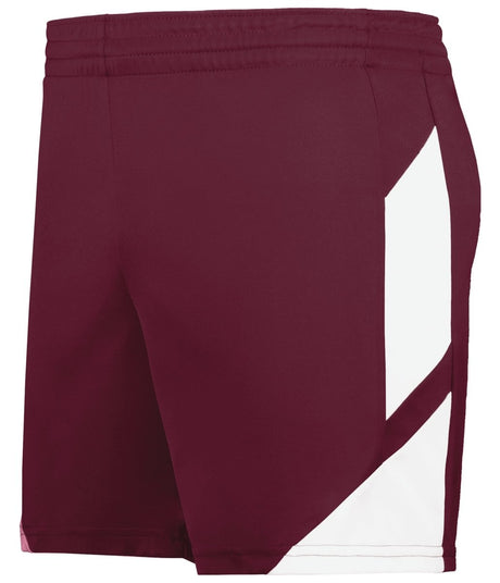 Augusta Sportswear Ladies Step - Back Modern Fit Basketball Shorts 1738 MAROON/WHITE S