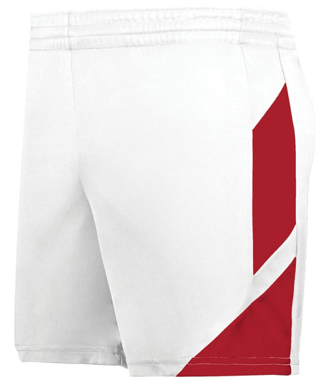 Augusta Sportswear Ladies Step - Back Modern Fit Basketball Shorts 1738 WHITE/RED S