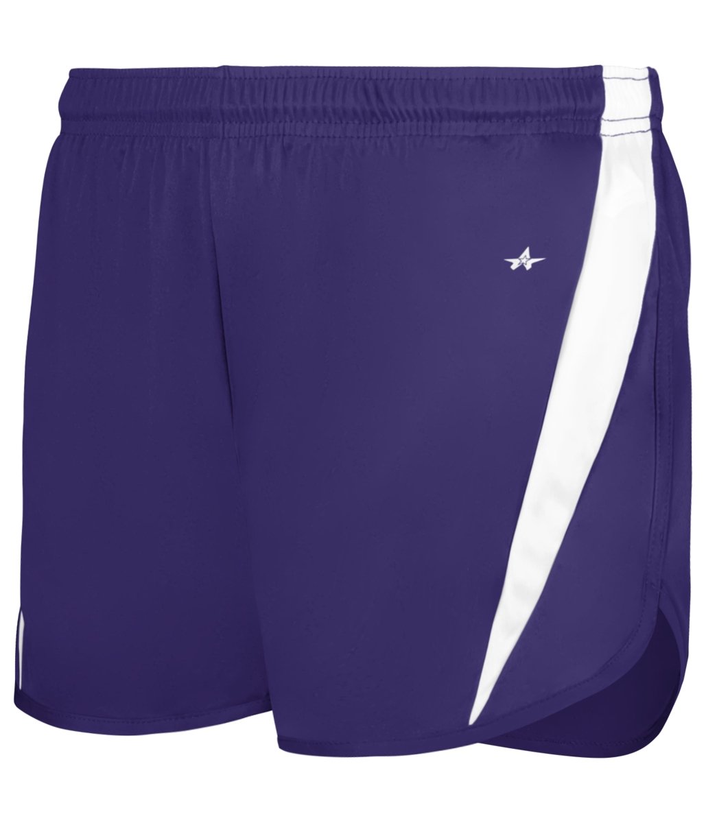 Augusta Sportswear LADIES STRIDE SHORT - Augusta Sportswear 727400 PURPLE/WHITE (BA) S