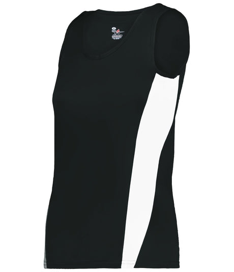 Augusta Sportswear LADIES STRIDE SINGLET - Augusta Sportswear 896700 BLACK/WHITE (BA) S