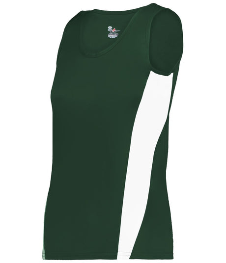 Augusta Sportswear LADIES STRIDE SINGLET - Augusta Sportswear 896700 FOREST/WHITE (BA) S