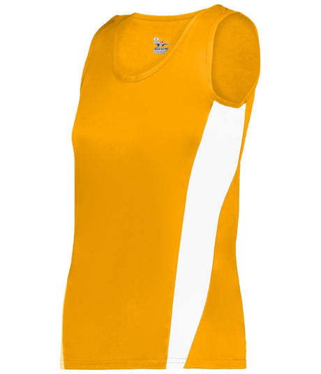 Augusta Sportswear LADIES STRIDE SINGLET - Augusta Sportswear 896700 GOLD/WHITE (BA) S