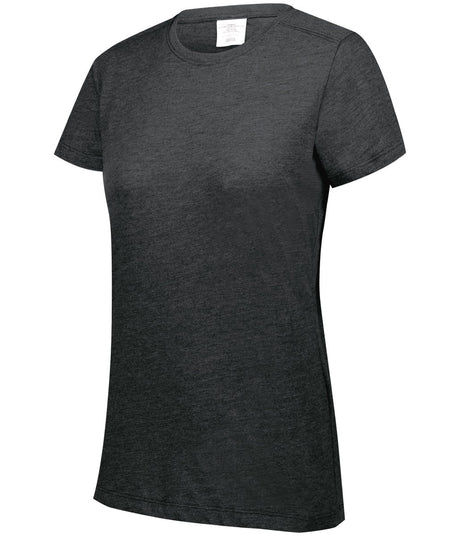 Augusta Sportswear Ladies Tri - Blend Tee 3067 BLACK HEATHER S