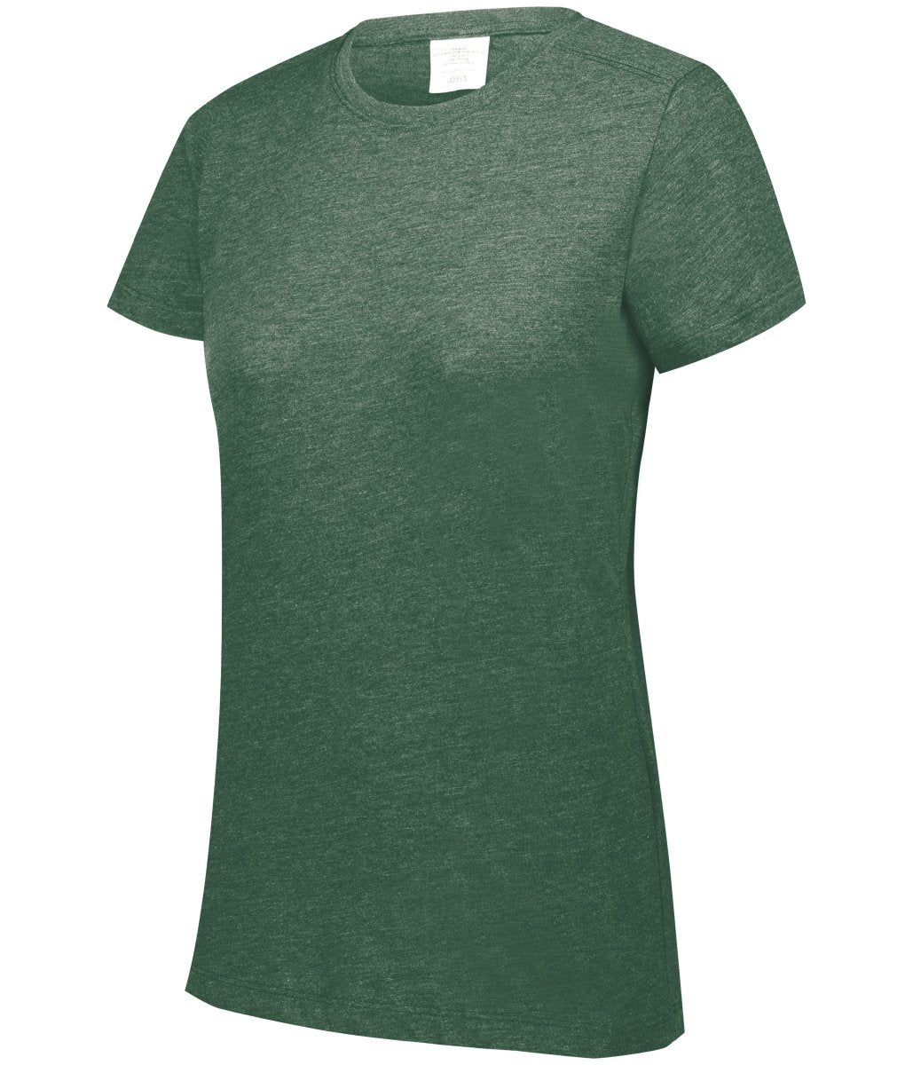 Augusta Sportswear Ladies Tri - Blend Tee 3067 DARK GREEN HEATHER S