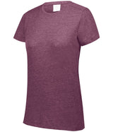 Augusta Sportswear Ladies Tri - Blend Tee 3067 MAROON HEATHER S