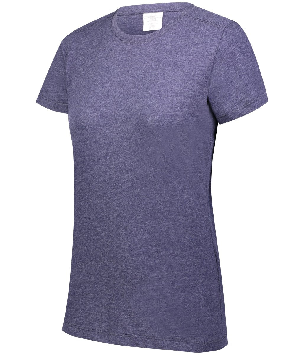 Augusta Sportswear Ladies Tri - Blend Tee 3067 NAVY HEATHER S