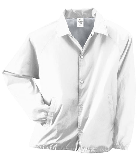 Augusta Sportswear Nylon Coach's Jacket/Lined 3100 WHITE S