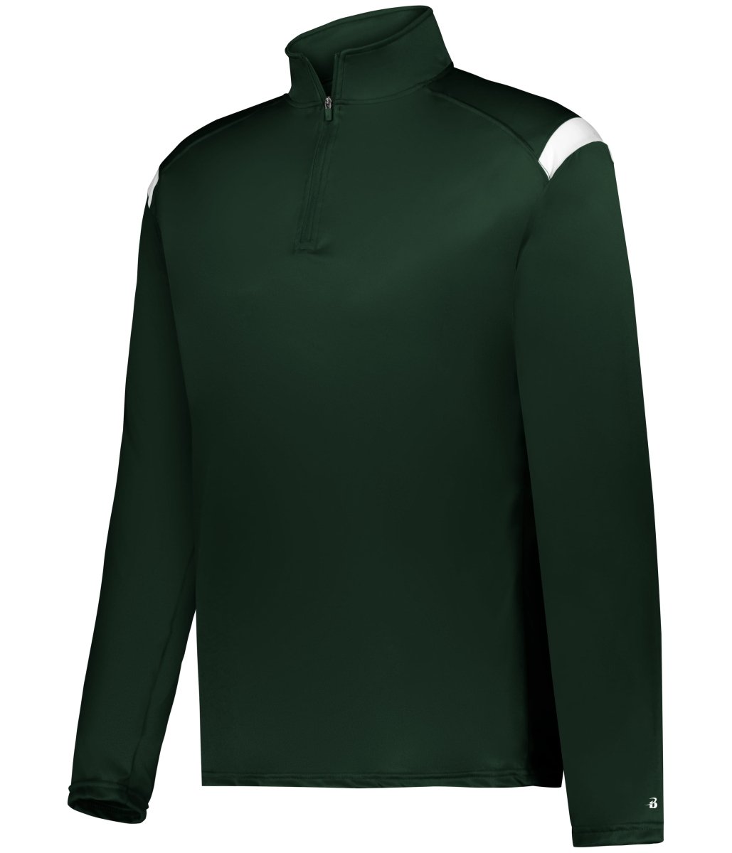 Augusta Sportswear ON THE RISE 1/4 ZIP PULLOVER 426500 FOREST/WHITE (BA) S