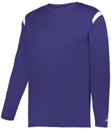 Augusta Sportswear ON THE RISE LONG SLEEVE TEE 425500 PURPLE/WHITE (BA) S