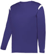 Augusta Sportswear ON THE RISE LONG SLEEVE TEE 425500 PURPLE/WHITE (BA) S