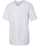 Augusta Sportswear Pinstripe Full - Button Jersey 1685 WHITE/BLACK S