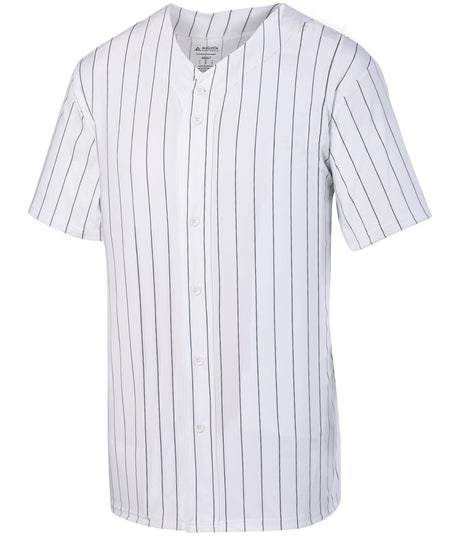 Augusta Sportswear Pinstripe Full - Button Jersey 1685 WHITE/BLACK S
