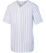 Augusta Sportswear Pinstripe Full - Button Jersey 1685 WHITE/NAVY S