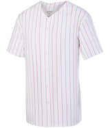 Augusta Sportswear Pinstripe Full - Button Jersey 1685 WHITE/RED S