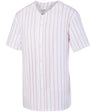 Augusta Sportswear Pinstripe Full - Button Jersey 1685 WHITE/RED S