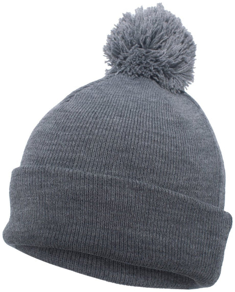 Augusta Sportswear Pom Beanie 6816 GREY HEATHER OS