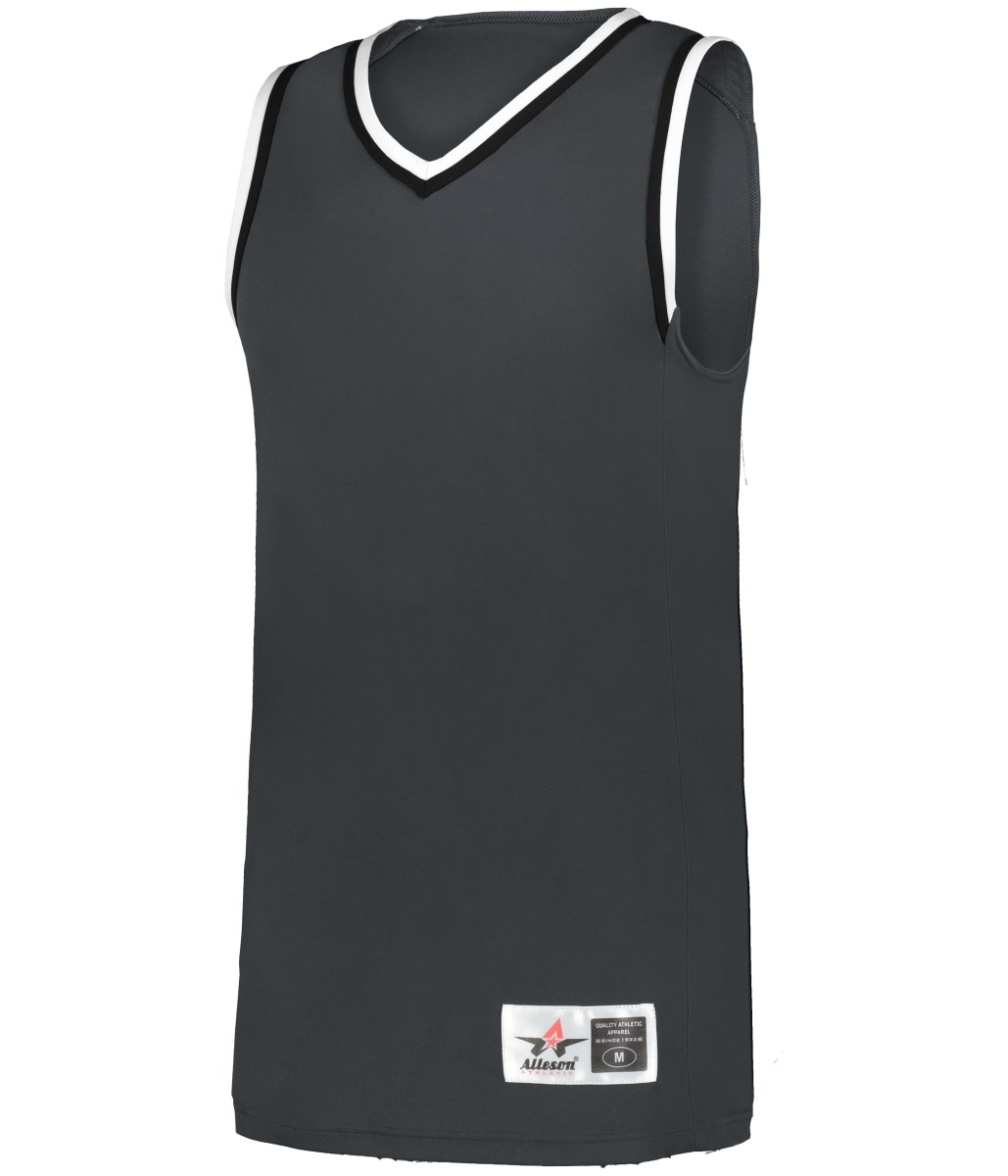 Augusta Sportswear RETRO BASKETBALL JERSEY - Augusta Sportswear A51000 GRAPHITE/BLACK/WHITE (BA) S