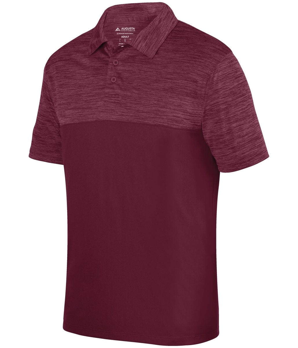 Augusta Sportswear Shadow Tonal Heather Polo 5412 MAROON S