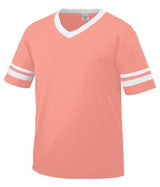 Augusta Sportswear Sleeve Stripe Jersey 360 CORAL/WHITE S