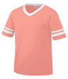 Augusta Sportswear Sleeve Stripe Jersey 360 CORAL/WHITE S
