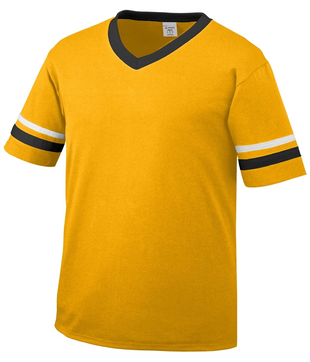 Augusta Sportswear Sleeve Stripe Jersey 360 GOLD/BLACK/WHITE S