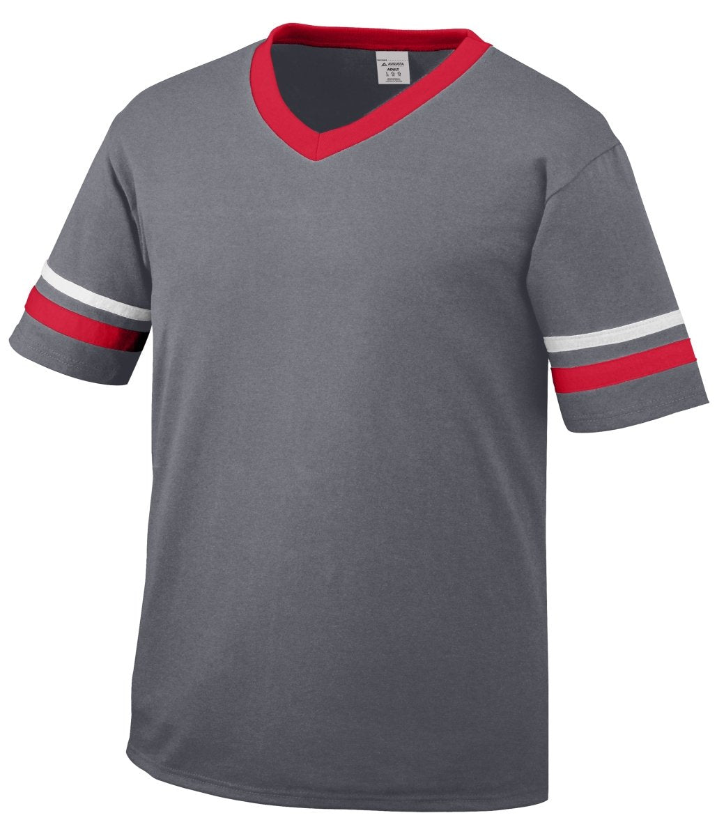Augusta Sportswear Sleeve Stripe Jersey 360 GRAPHITE/RED/WHITE S