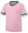 Augusta Sportswear Sleeve Stripe Jersey 360 LIGHT PINK/KELLY/WHITE S