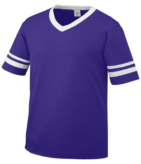 Augusta Sportswear Sleeve Stripe Jersey 360 PURPLE/WHITE S