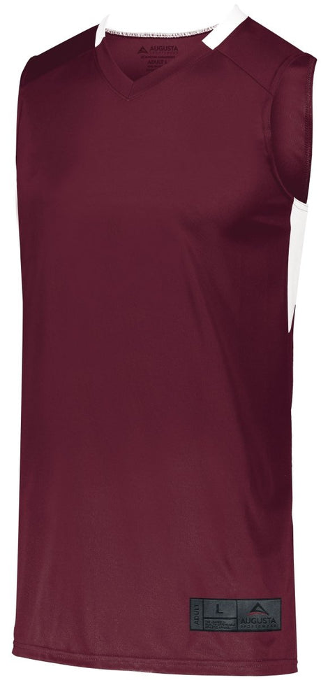 Augusta Sportswear Step - Back Basketball Jersey 1730 MAROON/WHITE S