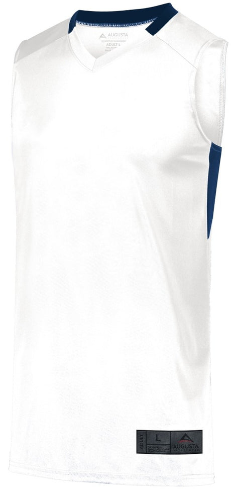 Augusta Sportswear Step - Back Basketball Jersey 1730 WHITE/NAVY S