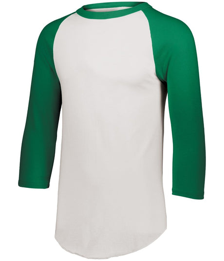 Augusta Sportswear Toddler Baseball 3/4 Sleeve Tee 2.0 422 WHITE/KELLY 2/3T
