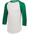 Augusta Sportswear Toddler Baseball 3/4 Sleeve Tee 2.0 422 WHITE/KELLY 2/3T