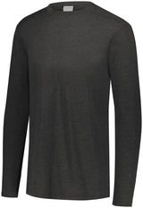 Augusta Sportswear Tri - Blend Long Sleeve Tee 3075 BLACK HEATHER S