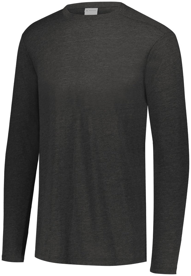 Augusta Sportswear Tri - Blend Long Sleeve Tee 3075 BLACK HEATHER S