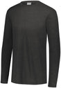 Augusta Sportswear Tri - Blend Long Sleeve Tee 3075 BLACK HEATHER S