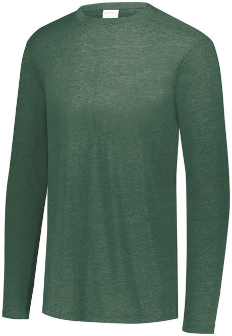 Augusta Sportswear Tri - Blend Long Sleeve Tee 3075 DARK GREEN HEATHER S