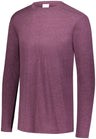 Augusta Sportswear Tri - Blend Long Sleeve Tee 3075 MAROON HEATHER S