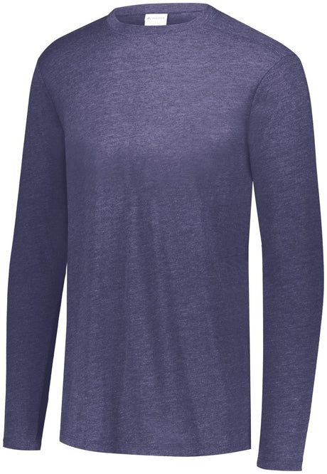 Augusta Sportswear Tri - Blend Long Sleeve Tee 3075 NAVY HEATHER S