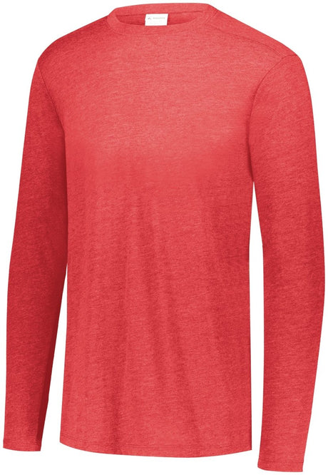Augusta Sportswear Tri - Blend Long Sleeve Tee 3075 RED HEATHER S