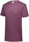 Augusta Sportswear Tri - Blend Tee 3065 MAROON HEATHER S