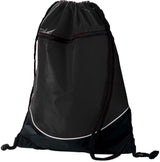 Augusta Sportswear Tri - Color Drawstring Backpack 1920 BLACK/BLACK/WHITE OS