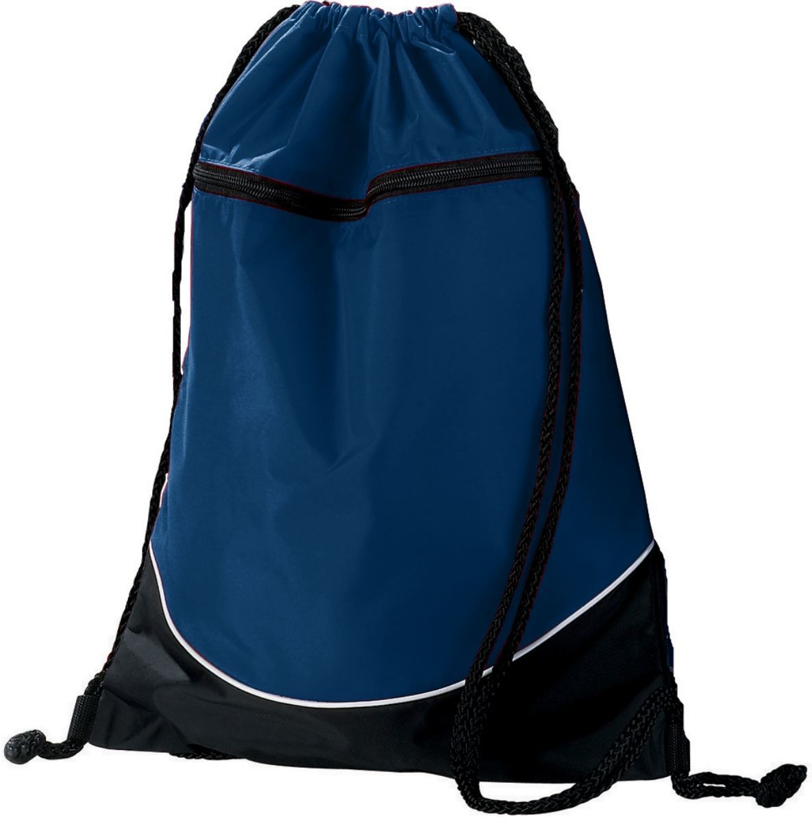 Augusta Sportswear Tri - Color Drawstring Backpack 1920 NAVY/BLACK/WHITE OS