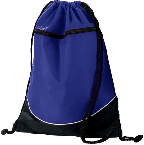 Augusta Sportswear Tri - Color Drawstring Backpack 1920 PURPLE/BLACK/WHITE OS