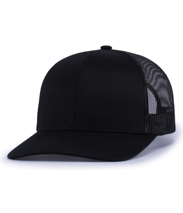 Augusta Sportswear YOUTH 6 - PANEL TRUCKER SNAPBACK CAP 6116 BLACK OS