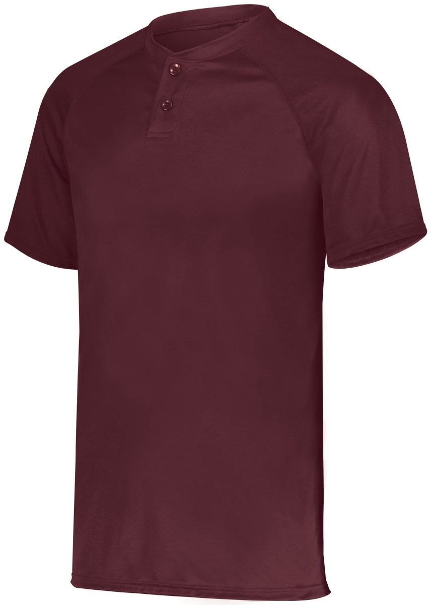Augusta Sportswear Youth Attain Wicking Two - Button Baseball Jersey 1566 MAROON (HLW) S