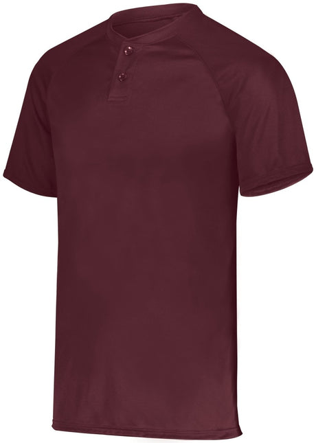 Augusta Sportswear Youth Attain Wicking Two - Button Baseball Jersey 1566 MAROON (HLW) S