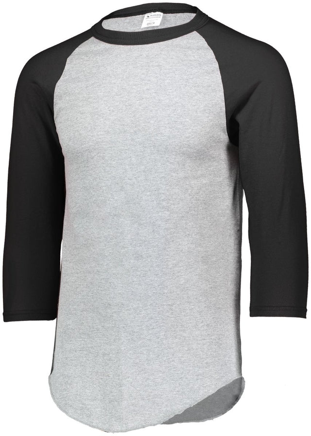 Augusta Sportswear Youth Baseball 3/4 Sleeve Tee 2.0 4421 ATHLETIC HEATHER/BLACK S