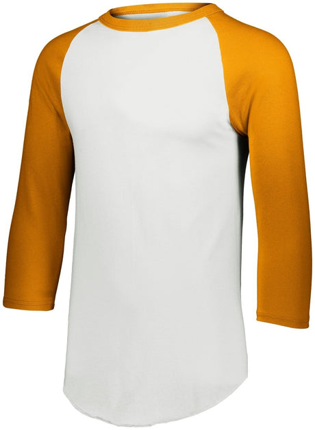 Augusta Sportswear Youth Baseball 3/4 Sleeve Tee 2.0 4421 WHITE/GOLD S