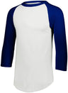 Augusta Sportswear Youth Baseball 3/4 Sleeve Tee 2.0 4421 WHITE/NAVY S