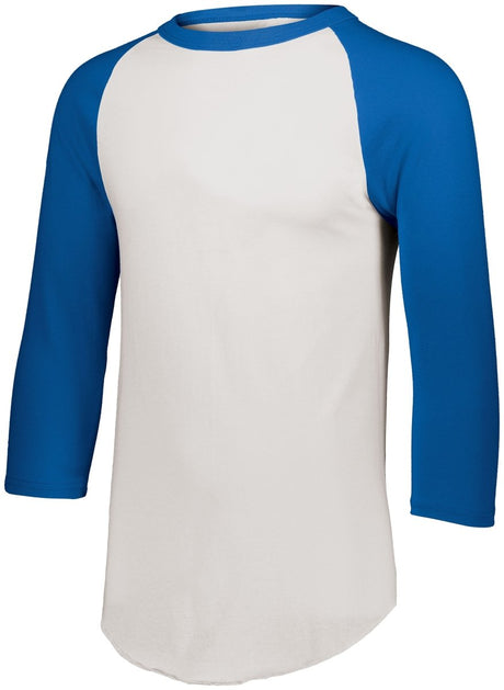 Augusta Sportswear Youth Baseball 3/4 Sleeve Tee 2.0 4421 WHITE/ROYAL S